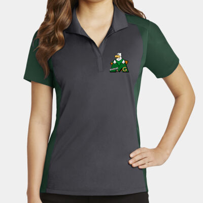 MOUNTAIN GREEN COLORBLOCK MICROPIQUE SPORT-WICK POLO - Womens Thumbnail